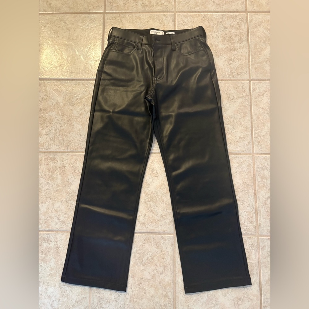 Abercrombie & Fitch Women’s Black Leather Jeans